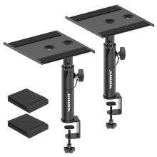 Vondynote Set of 2 Studio Monitor Stands Desk Clamp Desktop Speaker Stands with Isolation Pads