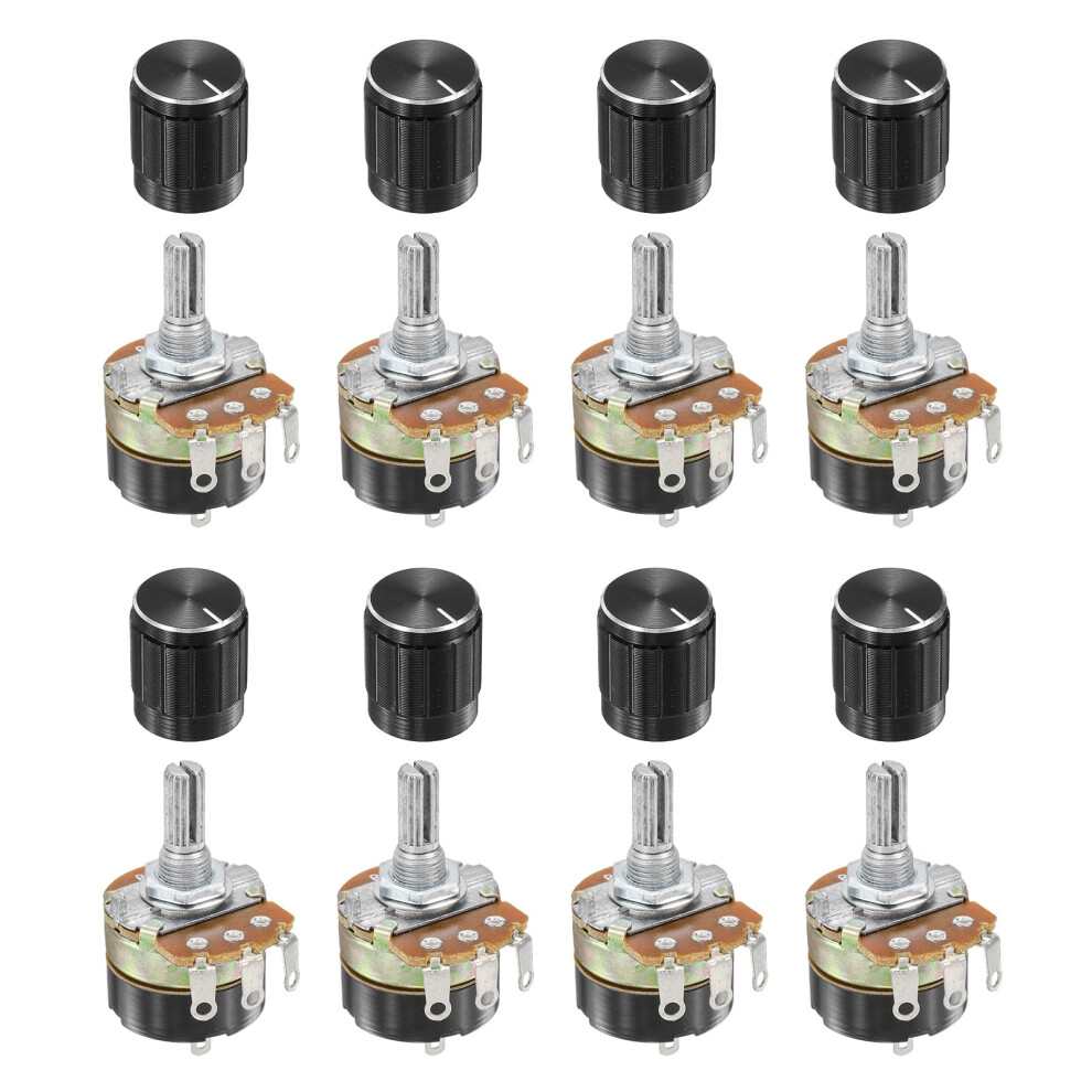 Sourcing Map 8 Pcs 100K Ohm Rotary Potentiometer, Wh138 3 Pin Single T