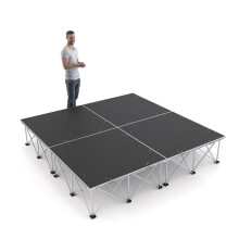 PD X-Lite750 modular stage platform 2m x 2m with 40cm riser, lightweight and portable concert stage solution for outdoor or indoor events, non-slip w