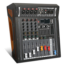 4 Channel Mixer and Amplifier Sounds Mixing Board, Pa Mixers Music 4Ohm 2 * 300W Powered Mixer Amplifier Dj Mixers Audio Mixer Usb with 99 Kinds of D
