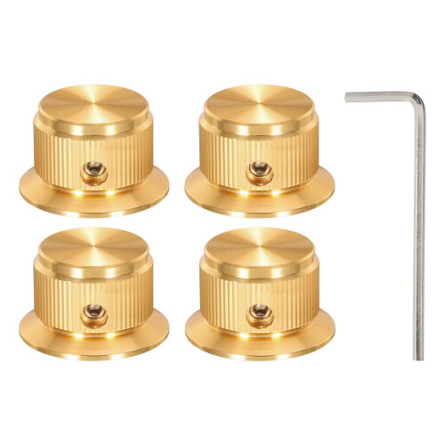 sourcing map Aluminium Potentiometer Knobs 6mm Guitar Control Knobs 1/4" Shaft for Guitar,Bass,Audio,Power Amplifiers,Volume Control 24mm/0.94" Diam