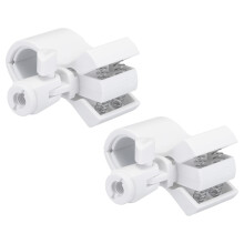 sourcing map Microphone Holder O.D 32mm - 60mm Plastic Interface Mic Holder Clip with 3/8 Plastic Adapter for Small Mic White 2 Pcs