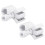 sourcing map Microphone Holder O.D 32mm - 60mm Plastic Interface Mic Holder Clip with 3/8 Plastic Adapter for Small Mic White 2 Pcs 1