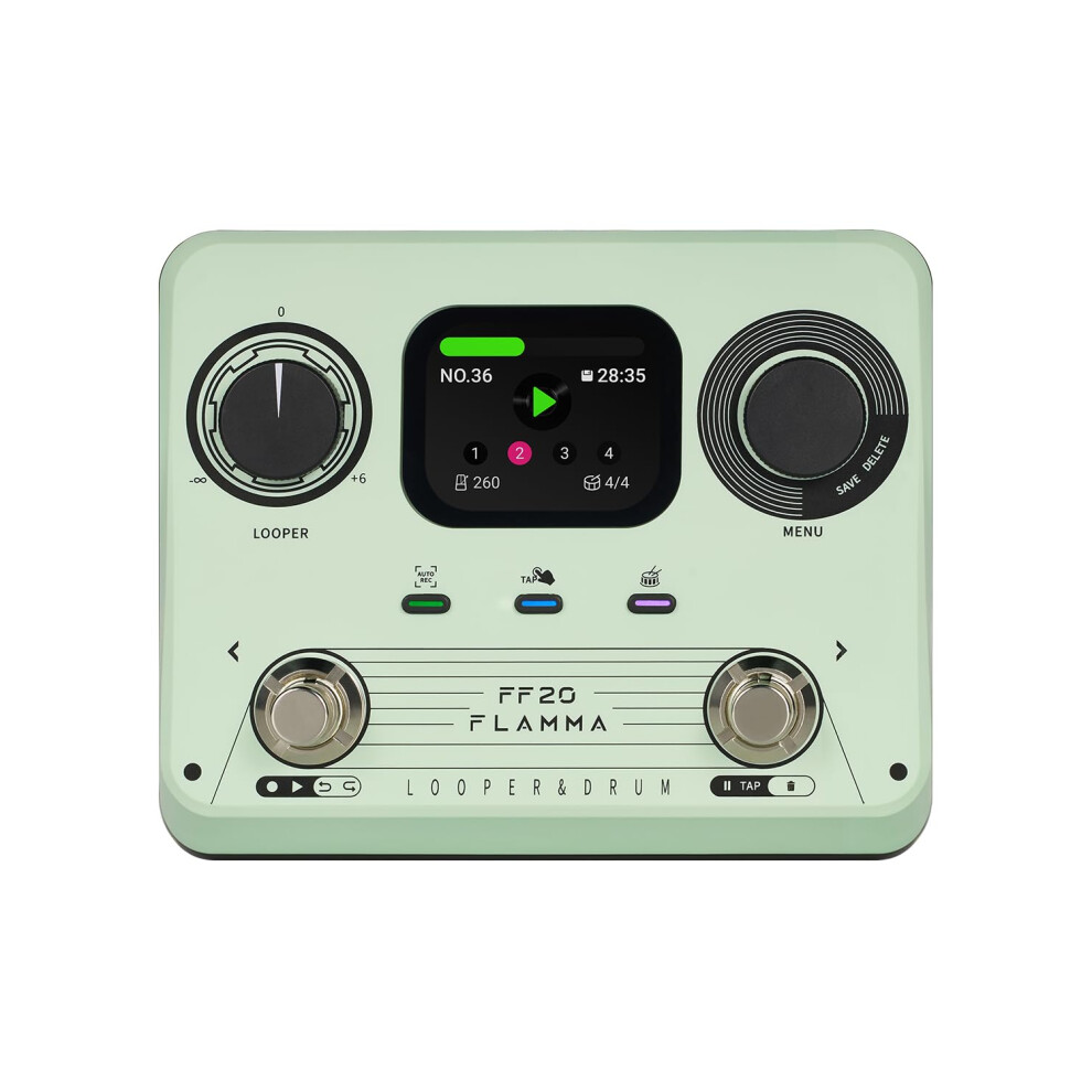 Flamma Ff20 Looper Pedal Drum Machine, Drum Looper Guitar Pedal With S