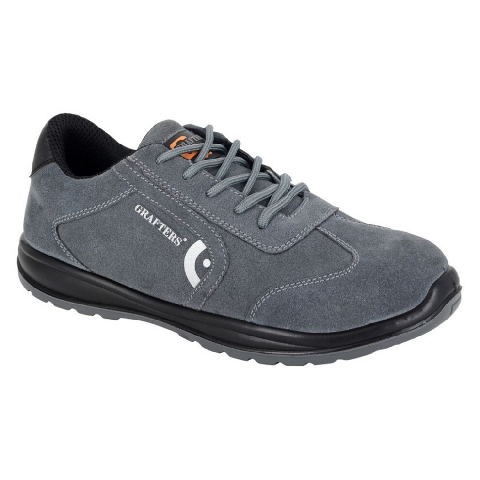 (6.5 Uk, Grey) Grafters Mens Suede Safety Trainers 5063703687348