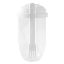 Breakfast Salad Cup Yogurt Cup with Spoon and Lid Large Capacity Portable Multifunctional Breakfast Salad Cup White