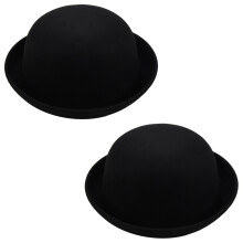2Piece Melon Bowler Hat Hat Bowler Hat Bowler Hat Hat Chaplin Hat Riding Hat (Black)