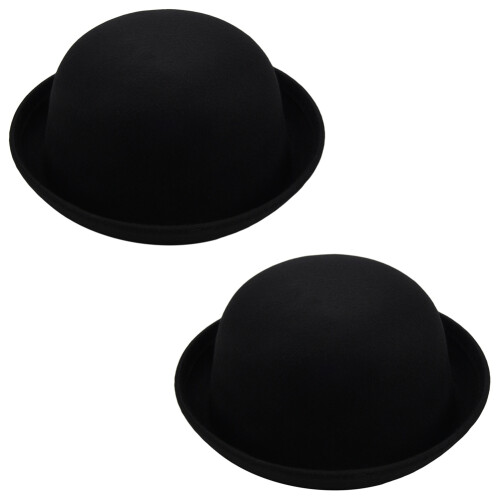2Piece Melon Bowler Hat Hat Bowler Hat Bowler Hat  Hat Chaplin Hat Riding Hat (Black)