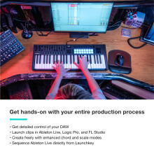 Novation Launchkey 49 [MK4] – 49 key Semi-Weighted, USB, MIDI Keyboard Controller with DAW Integration. Chord & Scale Modes, 8 Drum Pads, & Arpeggia
