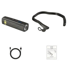 Lampe Frontale LED Rechargeable à à L'Oreille avec Détecteur de Mouvement, 5 Modes, Idéale pour les Activités de Plein Air