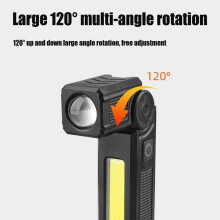 LED Work Light Rechargeable Cob Lamp Rotatable Automotive Work Light Waterproof LED Flashlight Magnet Lamp for Home