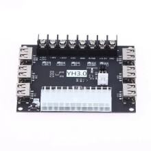 Carte D'Alimentation pour Boîtier D'Ordinateur de Bureau avec Chargement USB, 24 Broches, Format ATX, avec Disjoncteur, 12 V/24 V et Boîtier