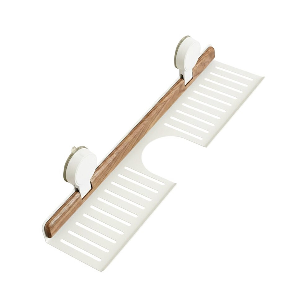Saudism 1Pcs Bathroom Suction Cup Sink Shelf Over Faucet Sink Rack Organizer Shelf Wall-Mounted No-Punch Storage Shelf B