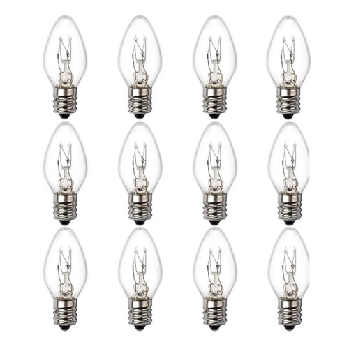 15 Watt Himalayan Salt Lamp Bulbs, 12Pack Dimmable Night Light Bulbs with E12 Base, for Rock Salt Lamp