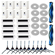 Pièces de Rechange pour Aspirateur pour pour Deebot T30S / T30S Pro / T30S Combo: Brosse Latérale Principale, Filtre HEPA, Chiffon de