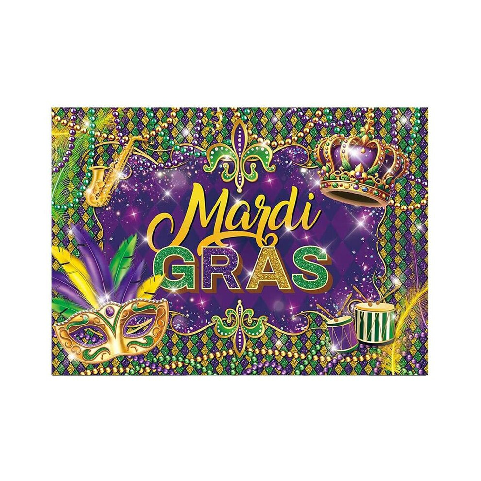 Saudism Mardi Gras Masquerade Backdrop For Photography, Carnival Party Decorations, 7X5ft B
