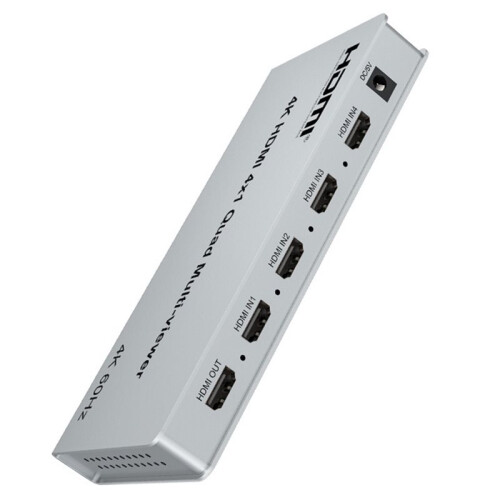 4K60Hz 4x1 -Compatible Multiviewer Quad Screen Multi Screen Switcher PIP 90 180 Flip 8 Display Modes EU Plug