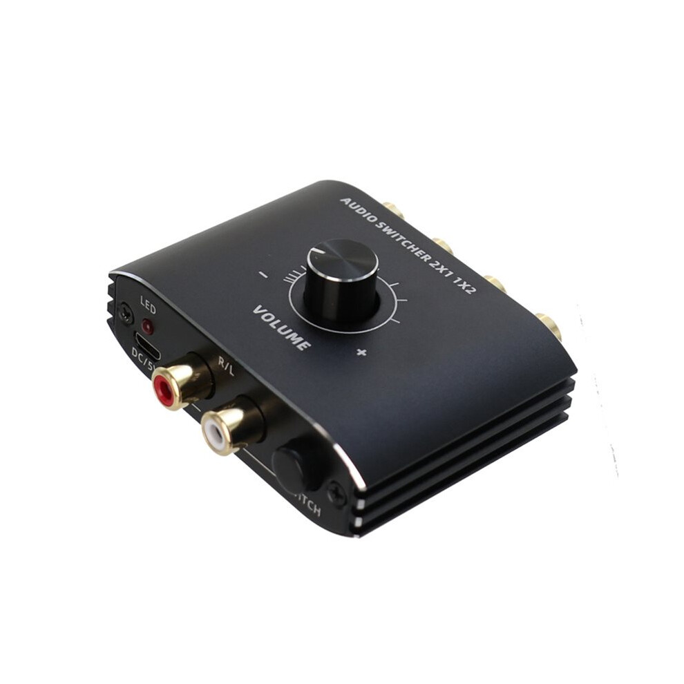 Photos - KVM Switch 2 Way RCA Stereo Audio Switcher Bi-Directional with Volume Knob 2x1 / 1x2 RL RCA Stereo Audio Audio Splitter