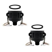 2er-Set 2-Zoll-Außengewinde auf 3/4-Zoll-Innengewinde Schlauchverbinder mit Ersatzdichtungen für IBC-Behälteradapter 275 330