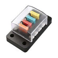 4-Facher Flachsicherungshalter (4 Eingänge, 4 Ausgänge), 12 V, 10 KA Abschaltvermögen, Geeignet für Pkw, Lkw Usw.