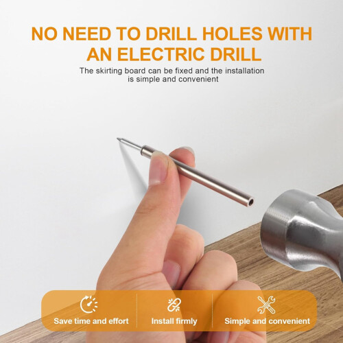 400pcs Double  Skirting Nails with 4 Tools - Invisible Seamless Baseboard Screws for Solid Wood Trim 1