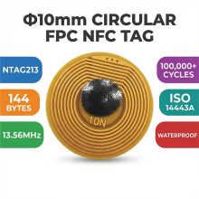 10mm Diameter High-Temperature RFID NFC FPC Tags NXP NFC213 Cards 13.56MHz Passive RF Card Anti-Fake Anti-Metal