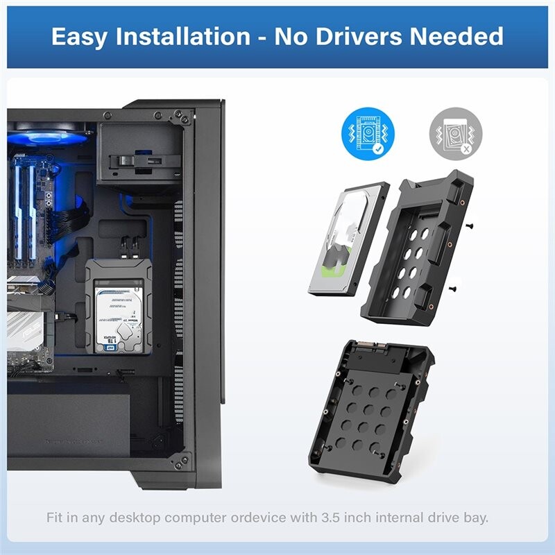 2.5 to 3.5 Inch Hard Drive Adapter, Enclosure, SSD Bracket & NAS ...