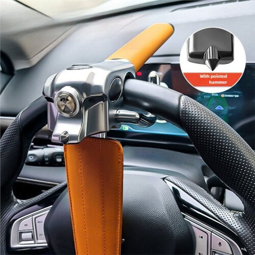 Car Steering Wheel Lock with Anti-Theft Protection Foldable Security Device with Window Breaker 1