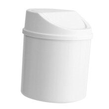 Schreibtisch-Abfalleimer mit Flip-Deckel, weiß, klein, 5,04 oz