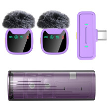 Draadloze Dasspeldmicrofoon met LED-Display voor Smartphones, Stekker en Spelen, Ruisonderdrukking, Ideaal voor Interviews, Vlogs en Video-Opnames