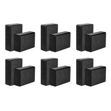 Bloco de Blocos de Ioga com 12 Unidades, 23X15X7,6 cm de Espuma EVA de Alta Densidade para Exercícios de Blocos de Ioga, Ecológico e Leve, Preto