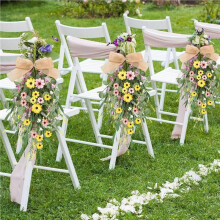22" Artificial Spring Summer Swag Wreaths 2Pcs Spring Summer Floral Teardrop Swags for Kitchen Cabinet Wreaths