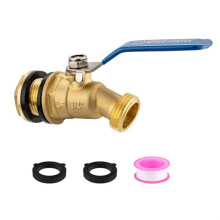 Brass Water Container Rain Bucket Spigot,3/4"GHT Male Thread Valve Kit with Bulkhead Fitting for 5-55 Gallon Bucket