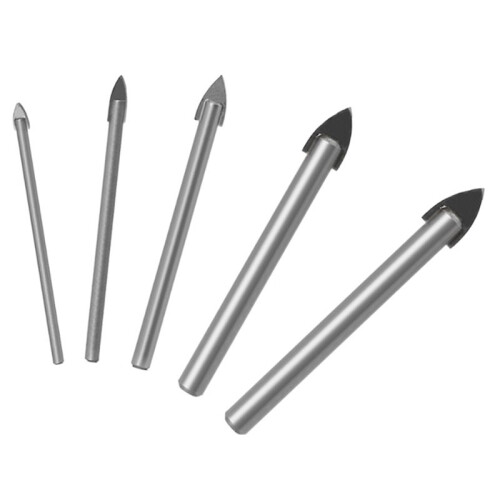 5pcs Triangle  Tile Drill Bit Shank Glass Tiles Tip for Drilling Glass, Tile & Ceramic
