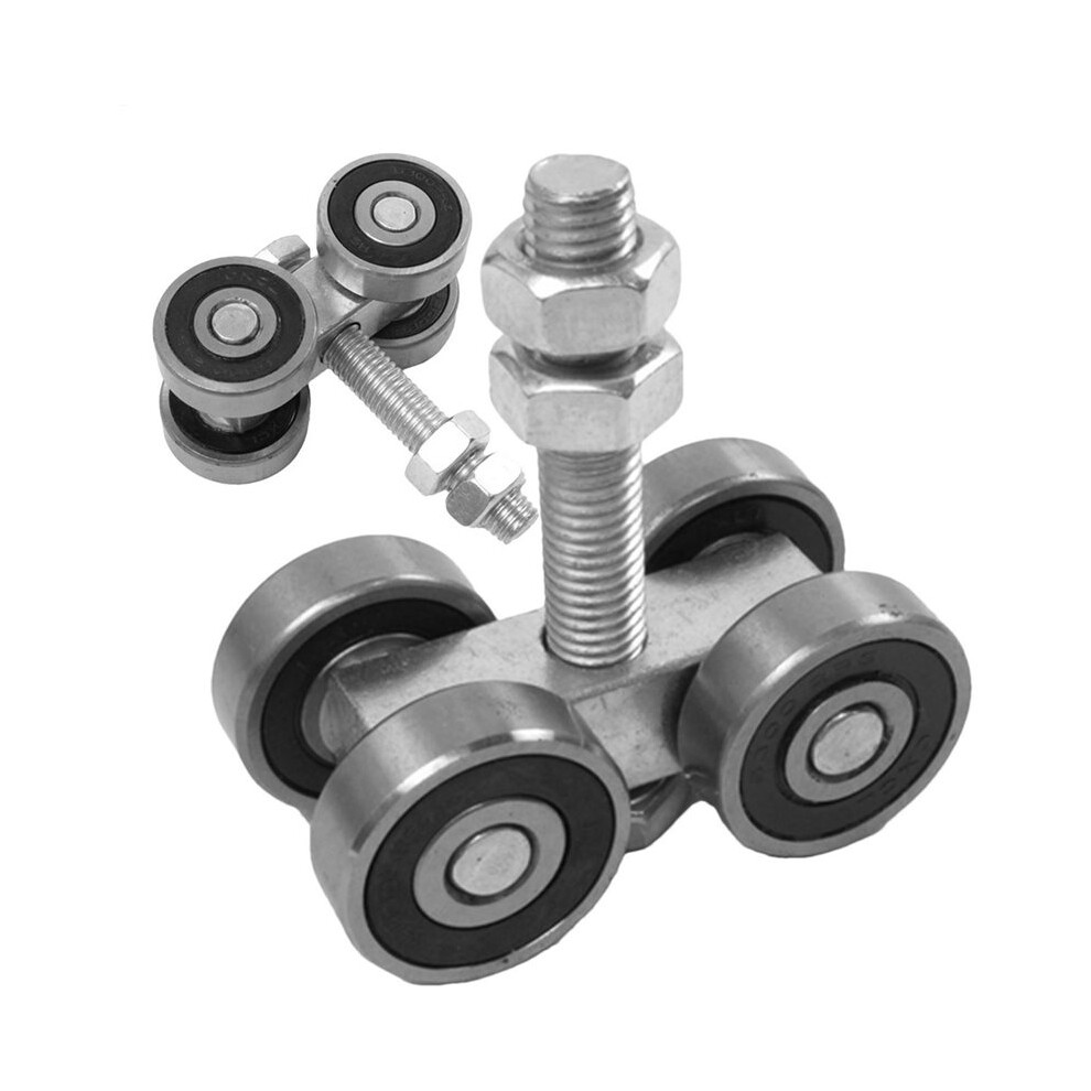 Barn Door Rollers 4 Wheel Trolley Assembly Roller Heavy Duty Sliding Door Hanger Ceiling Mount Barn Door Hardware 4712988087350