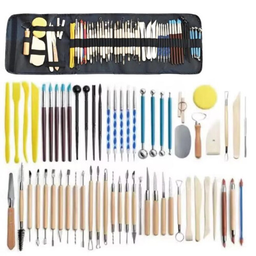 61PCS Pottery Tools Pottery Tools for Sculpting Polymer Clay Tools Kit for DIY Handcraft Modeling Clay Carving Tools Set