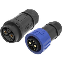 M23 2+1+5-Poliger Wasserdichter Stecker mit Automatischer Verriegelung für Stromsignal Integriertes Lötstecker-Männlich-Weiblich IP68 für E-Bike