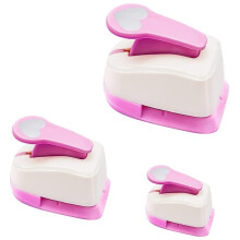 3pcs Paper Cutter for Crafts Hole Punchers Tool Set 3/8" 5/8" 1" Heart Paper Shapes for Card Making Scrapbooking