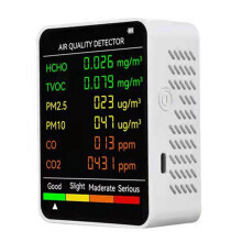 6 in 1 PM2.5 PM10 HCHO TVOC CO CO2 Luftqualitätsdetektor CO CO2 Formaldehydmonitor