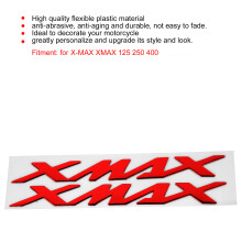 Pair 3D XMAX Motorcycle Emblem Decals Red