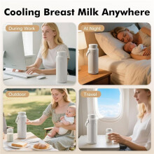 22oz Portable Breast Milk Cooler for Outdoor,Life Saver with 360 Total Cooling for 24 Hours, Travel Breastmilk Chiller