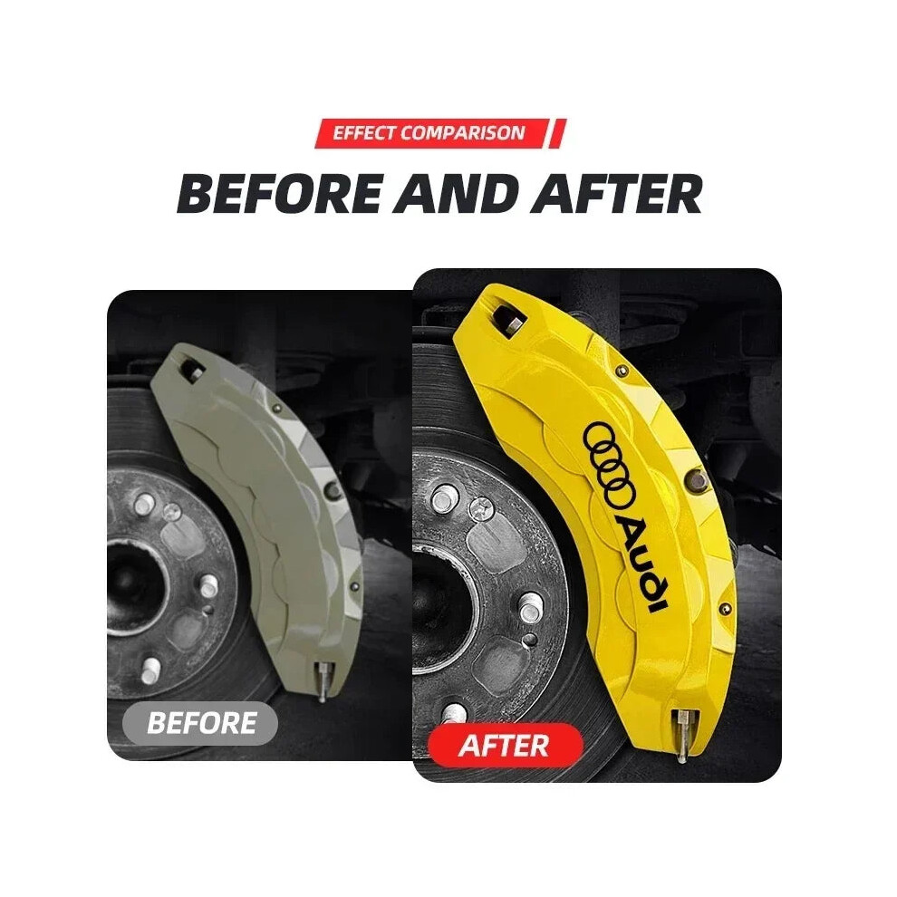 (S-) 6Pcs Heat Resistance Caliper Decals Wheel Decor Vinyl Stickers For Audi S A3 A5 A6 A1 A2 A4 A7 A8 Q1 Q2 Q3 Q4 Q5 Q6 Q7 Q8 Rs7 Rs Black 8475161711690