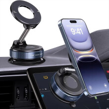 (black) Vacuum Magnet Car Bracket Upgraded Version Multi-angles Adjustment Strong Magnetic Suck Foldable Car Navigation Phone Holder