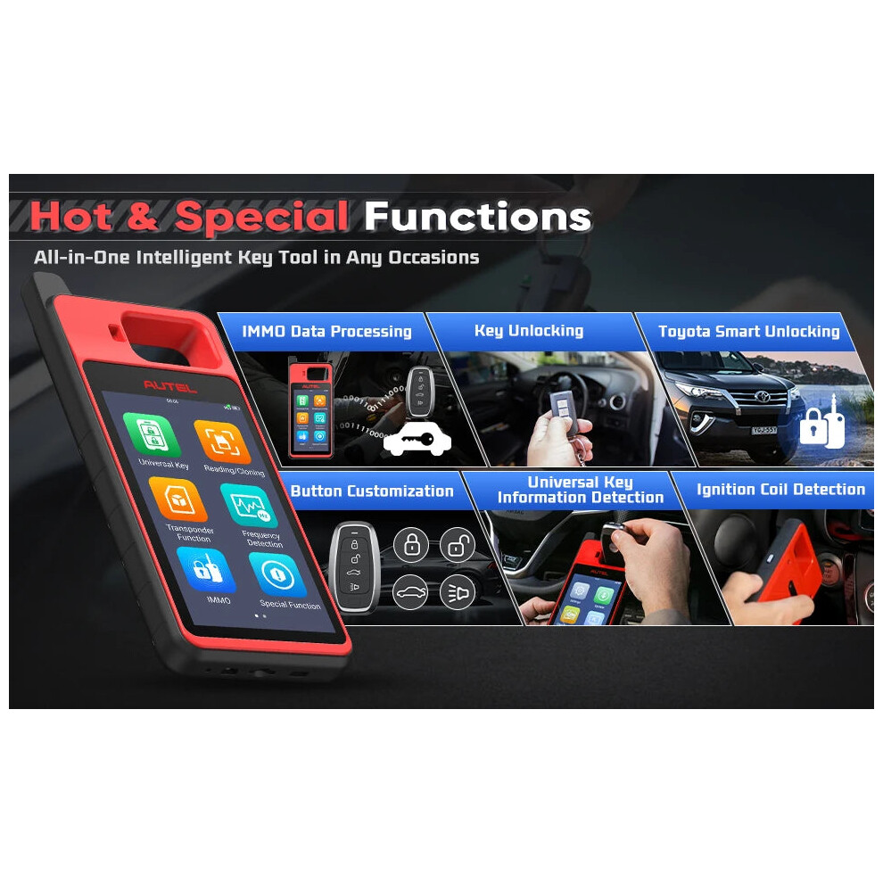 (Key Tool, Japan) Autel Maxiim Km100 Key Fob Programming Immobilizer Tool 2Pcs Autel Ikey 60S Key Generation Immo Key Learning On 99% Car Km100x 9093243800989