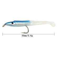 SUNMILE Fake Fishing Lure Sea Fishing Lure Bait with Hook Eel Bionic Bait 5cm/0.6G T Tail 30Pcs &