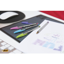 BIC Cristal Fun Pink Pens - Pink Ink Biros - Ballpoint Pens Multipack - Wide Point (1.6mm) - Pack of 20