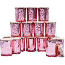 16 Dicke Kerzengläser Zur Kerzenherstellung, Leere Glasbehälter mit Holzdeckeln, Aromatherapie-Kerzenbecher