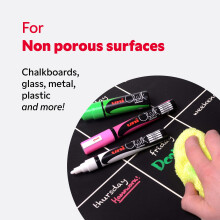 uni-ball Liquid Chalk Pens. Multi-Purpose Wipeable and Erasable Coloured Markers for Blackboards Chalkboards Whiteboards Glass Mirrors Plastic Window