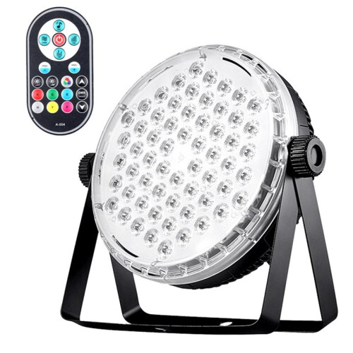Stage Lights 60 LED RGBW Par Lights, Party DJ Disco Strobe Light, Remote Control Control Activated US Plug