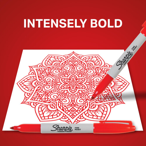 Sharpie Sharpie Permanent Markers | Fine Point for Bold Details | Red Ink | 12 Marker Pens 2